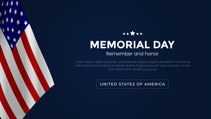 Wall Mural - Memorial Day - Remember and Honor Poster. Usa memorial day celebration. American national holiday Memorial Day background. Vector illustration.