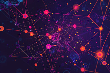 Wall Mural - Abstract representation of the DeFi ecosystem with interconnected nodes symbolizing decentralized finance applications