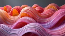   A Zoomed-in Image Of A Colorful Wave Pattern On A Gray Background With A Black Backdrop