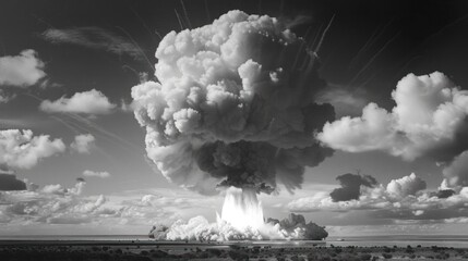 a mushroom cloud rising from a nuclear explosion