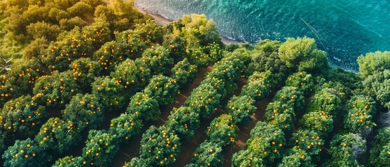 Wall Mural - Trees and sea