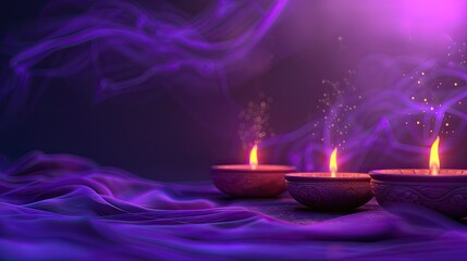 Wall Mural - candles background for diwali or vesak day