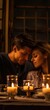 © shelbys - A Couple Celebrates Valentine's Day with Wine and Roses Fictional Character Created By Generative AI.