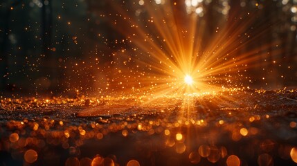 Wall Mural - graph with transparent glowing sun special lens flare effect.