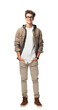 © Photocreo Bednarek - Young adult man in glasses isolated on transparent white background. Full body