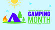 June is National Camping Month background template. Holiday concept. use to background, banner, placard, card, and poster design template with text inscription and standard color. vector illustration.
