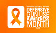 June is National Defensive Gun Use Awareness Month background template. Holiday concept. use to background, banner, placard, card, and poster design template with text inscription and standard color.