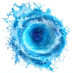 Canvas Print - Whirlpool blue water isolated on white or transparent background