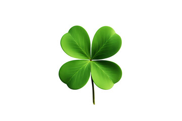 A four-leaf clover St. Patrick's Day isolated on a transparent background