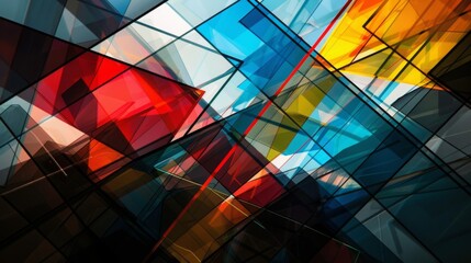 Fototapete - An abstract painting featuring numerous vibrant colors blending and swirling together in an expressive and dynamic composition.