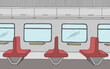 Train interior graphic color sketch illustration vector 