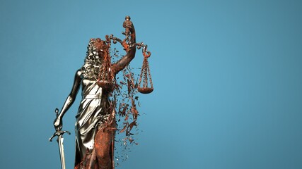 Wall Mural - Lady Justic Statue, Law Reform - 3D Illustration