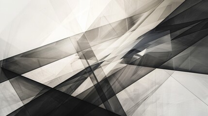 Aufkleber - An abstract painting featuring bold black and white lines intersecting and overlapping on a canvas.