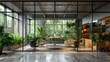 © ChubbyCat - Sleek glass partitions, minimalist furniture, and vibrant plants create a contemporary work environment.