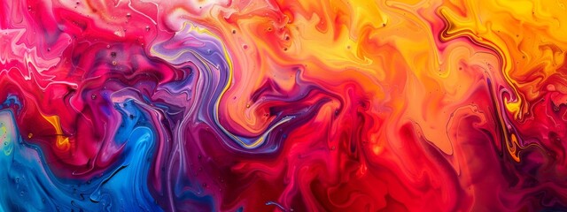 Aufkleber - An abstract painting featuring a variety of colors and shapes, creating a visually dynamic and intriguing composition.