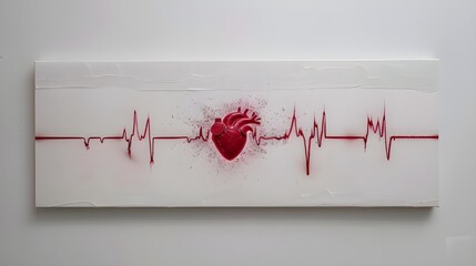 Wall Mural - heart beat on monitor
