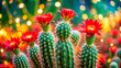 Blooming cactus close-up