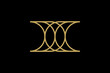 Abstract logo design with the initial letter X, with a luxurious gold abstract striped style.