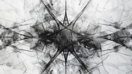 Aufkleber - A black and white abstract design featuring geometric shapes and patterns.