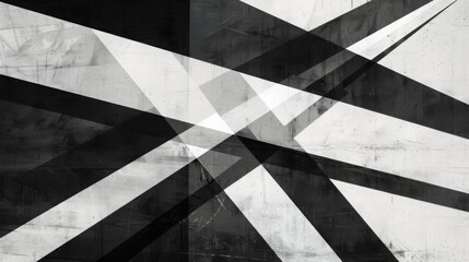 Aufkleber - Black and white geometric design featuring intricate patterns and shapes arranged in a visually striking composition.