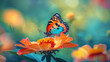 Image of butterfly perching on flower.