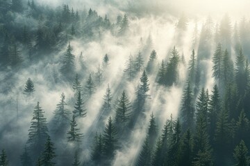 Wall Mural - beautiful green forest on a sunny day professional photography