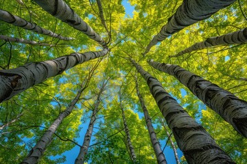 Wall Mural - beautiful green forest on a sunny day professional photography