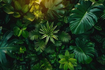 Wall Mural - beautiful green forest on a sunny day professional photography