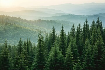 Wall Mural - beautiful green forest on a sunny day professional photography