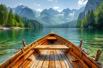 Wall Mural - magnificent lake in the middle of the forest professional photography