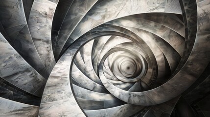 Fototapete - A detailed spiral design featuring intricate patterns in black and white.
