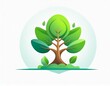 logo d'un arbre a forte croissance pour paysagiste ou jardinier en dessin ia