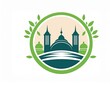 base logo de ville verte, entrée ou invitation en dessin plat en ia
