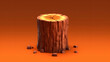 Tree stump icon lumberjack 3d