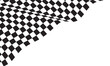 Checkered flag wave flying on white blank space design sport race championship business success background vector