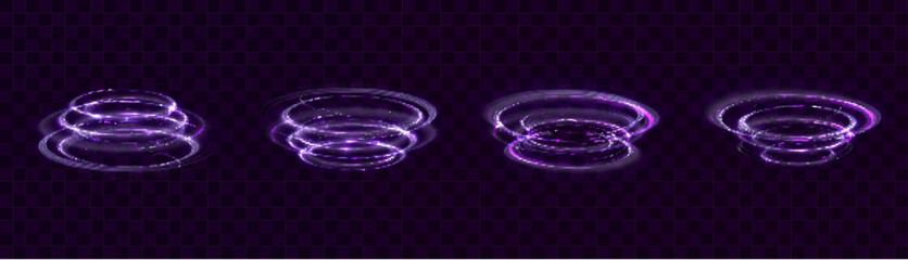Wall Mural - abstract light swirls. bright neon circles. a bright trail of glittering beams swirls in a fast moti