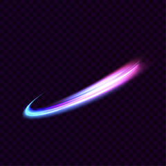 Wall Mural - light effect of blue-violet semicircular line. for design and vector illustrations.