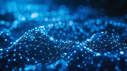 Aufkleber - An abstract background with dots and lines. A network connection structure. A rendering in three dimensions.