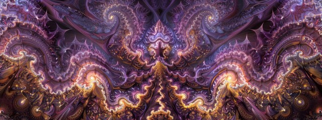 Aufkleber - An abstract artwork showcasing vibrant shades of purple and gold, creating a visually striking and dynamic composition.