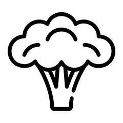 Poster - broccoli line icon