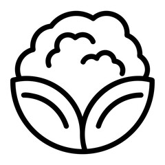 Poster - cauliflower line icon