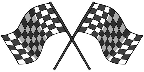 Fototapete - Checkered flags in sports races. Flags in sports races. Vector formula 1 racing flags.