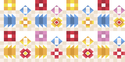 Leinwandbilder - Flat design colorful geometric pattern. Colored geometric tiles.