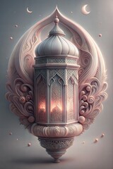 Wall Mural - Ornate islamic lanterns cast a warm glow against an ornate background, symbolizing festivities during ramadan and eid, embodying the spirit of the feast of sacrifice