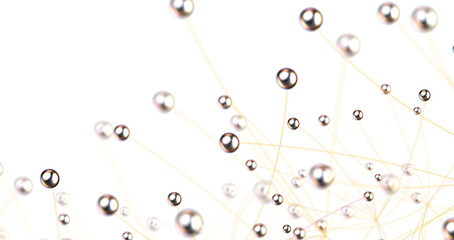 Leinwandbilder - Digital technology background. Network connection dots and lines.