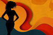 a silhouette of a woman with her hands on her hips