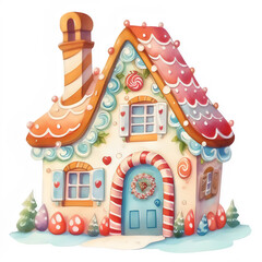 Colorful Gingerbread House with Candy Decorations