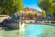 Aix en Provence fountain and cityscape view