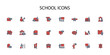 School icon set.vector.Editable stroke.linear style sign for use web design,logo.Symbol illustration.