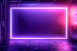Neon Pink Framed Portal in a Futuristic Sci-Fi Environment with Purple Haze